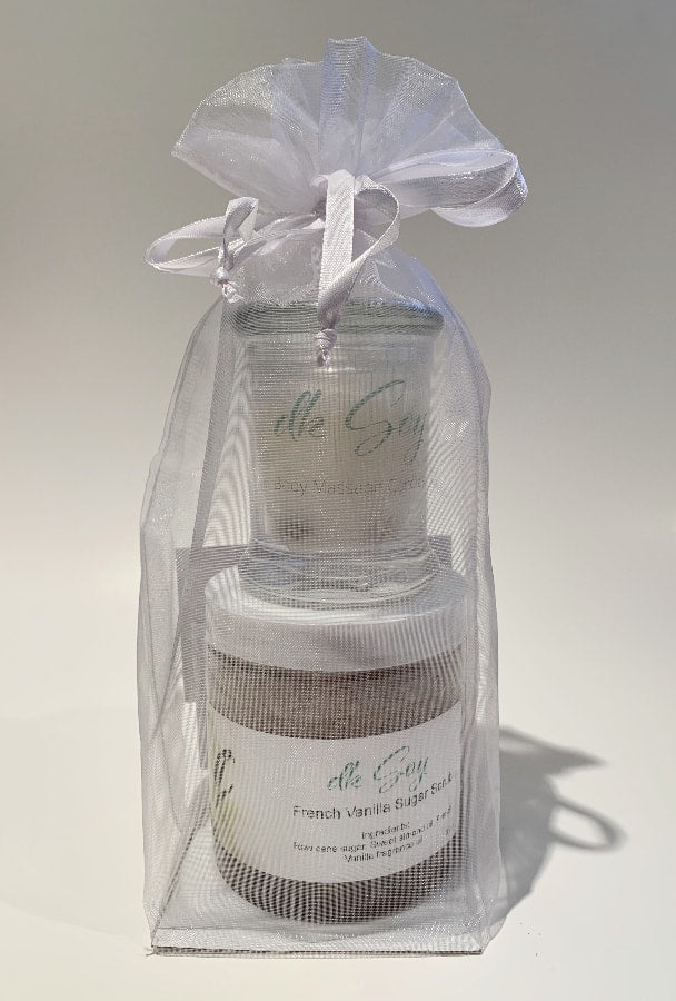 french vanilla candle scrub gift set