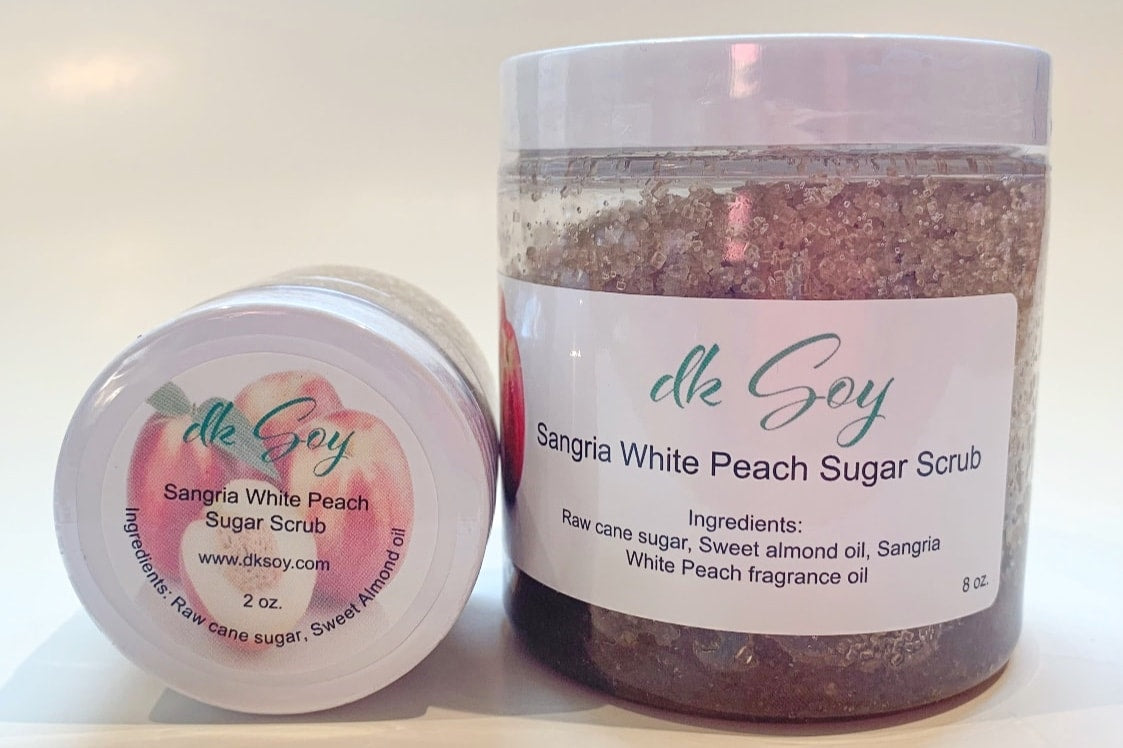 sangria white peach sugar scrubs