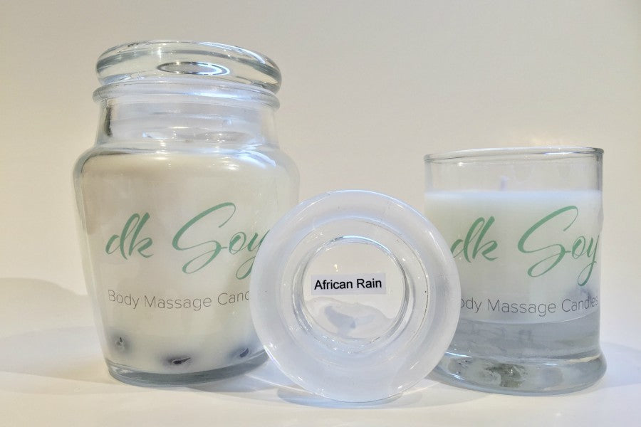african rain massage oil candles