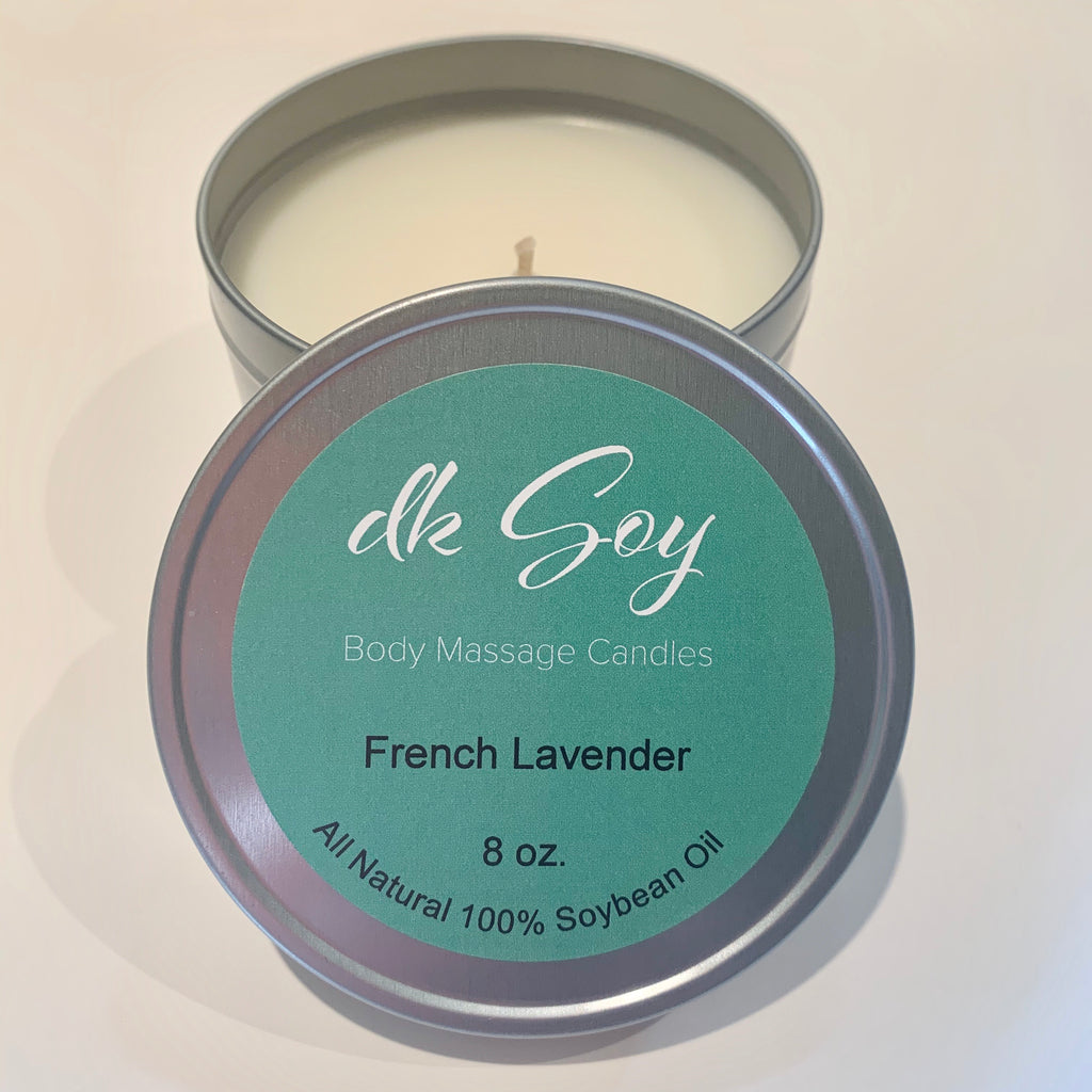 large french lavender travel tin massage oil candle