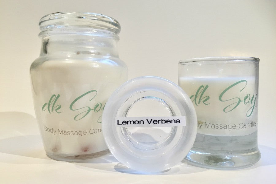 lemon verbena massage oil candles
